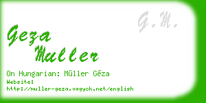 geza muller business card